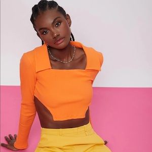 SHEIN X Penelope Ping Square Neck Assymetrical Hem Tee